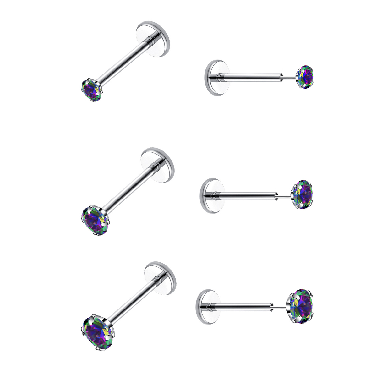 Body Jewelry Hypoallergenic - Pendiente sin rosca con parte posterior