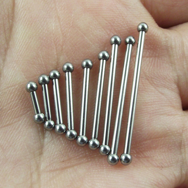Industrial Barbell Long - SaYao 2 piezas, 2mm, mini bola,