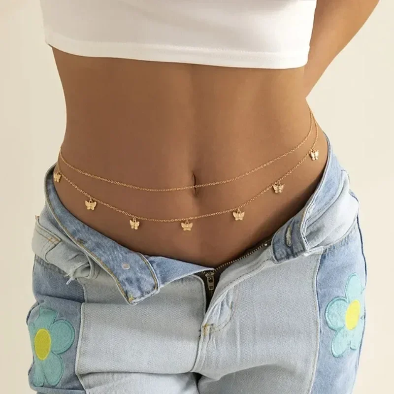 Qualiti Body Jewelry - Abalorio nuevo, cadena de mariposa de