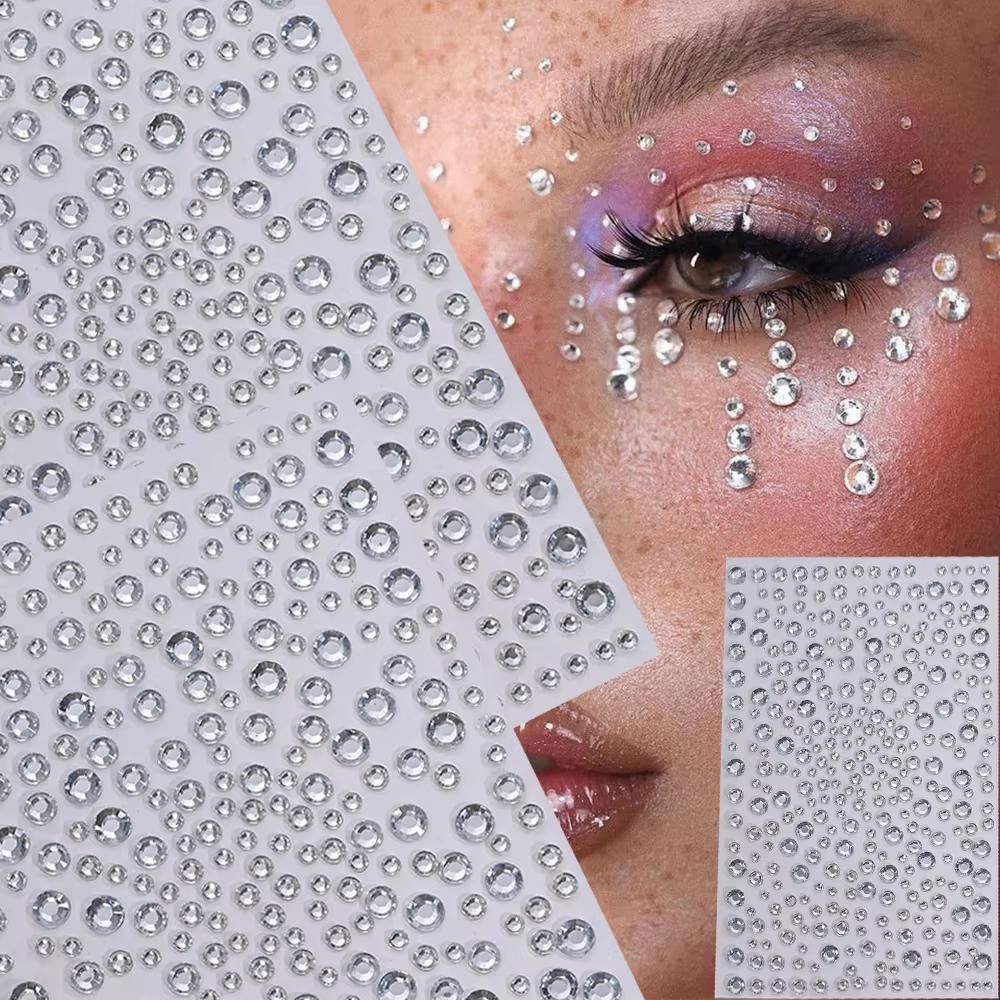Body Jewelry Diamond - 1 hoja de pegatinas faciales 3D