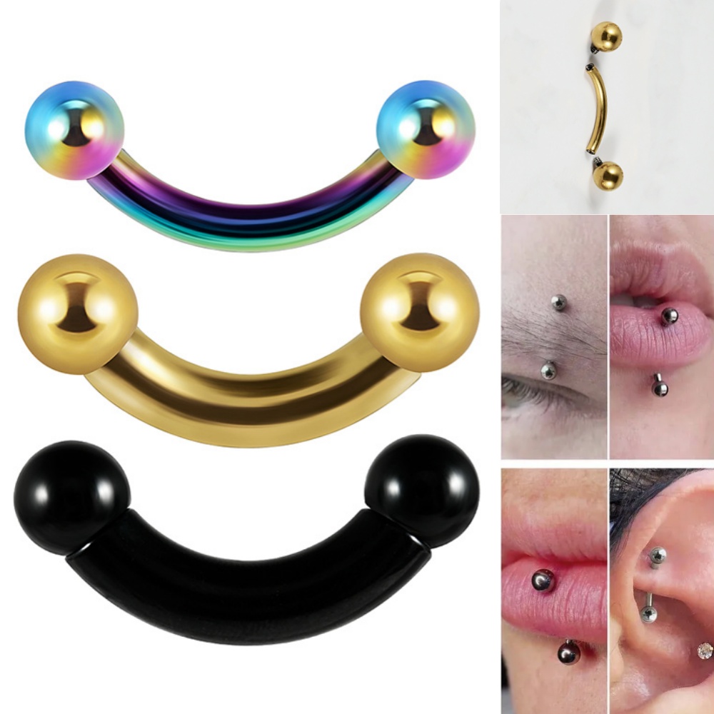 Body Jewelry Gauge Sizes - Mancuerna de acero inoxidable de gran