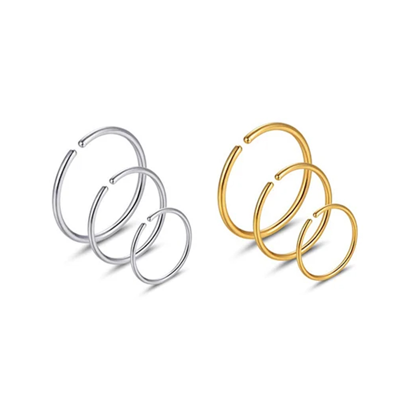 Body Jewelry Hypoallergenic - Lote de 6 Anillos Hipoalergénicos para
