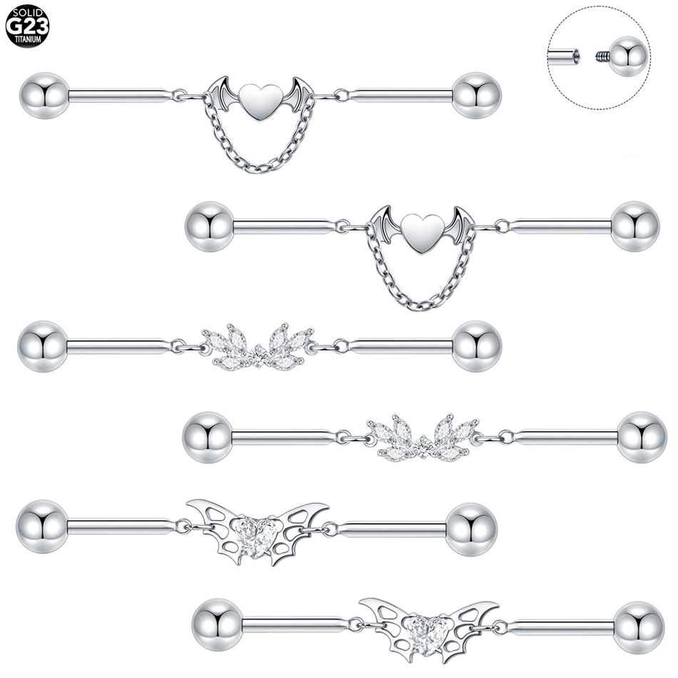 Industrial Barbell Long - Piercing de hélice Industrial de titanio