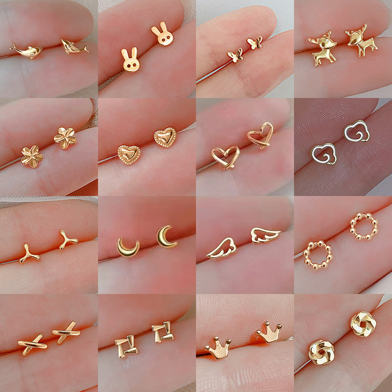 Body Jewelry Hypoallergenic - Pendientes de mariposa pequeños simples de