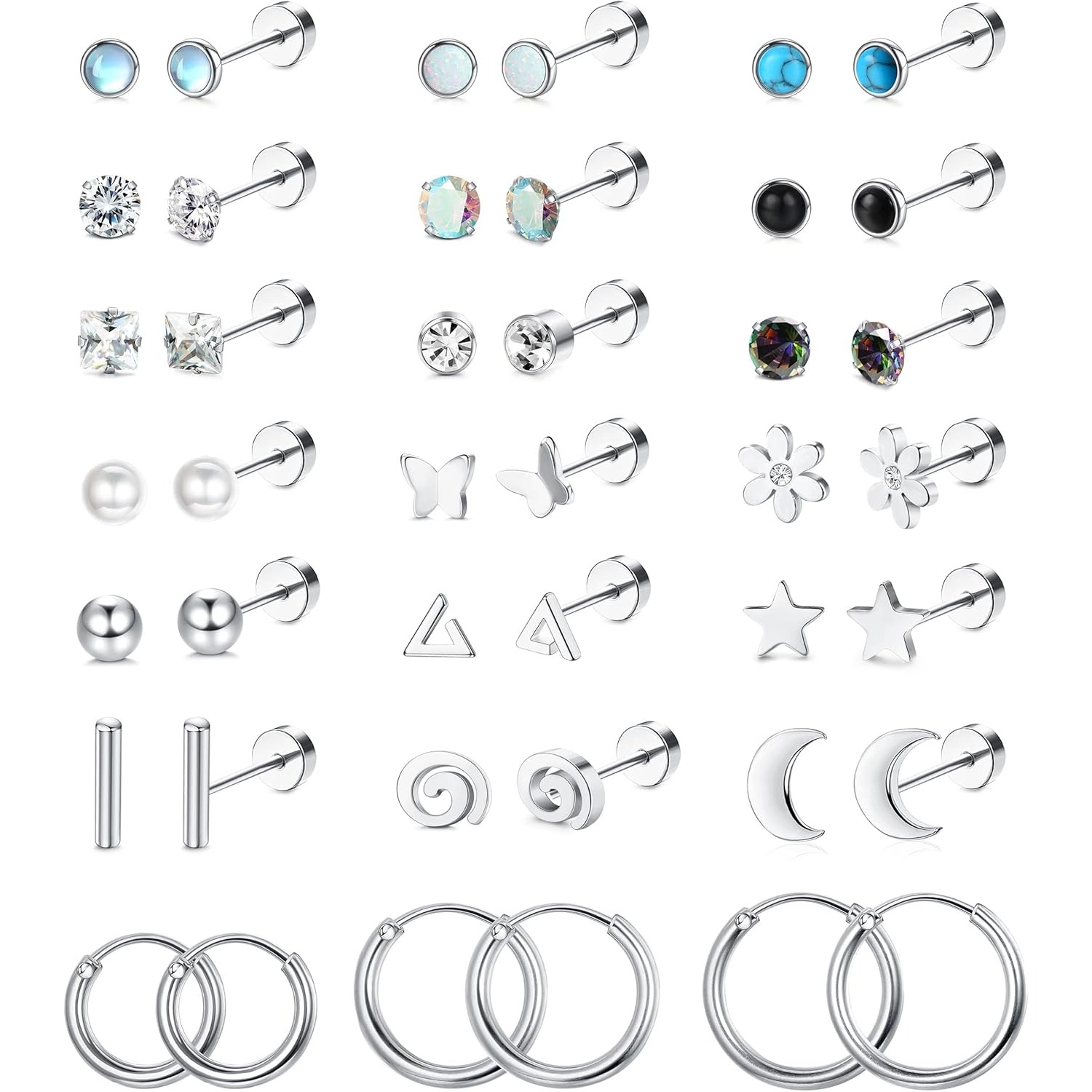 Body Jewelry Hypoallergenic - FASACCO 1 par de pendientes de