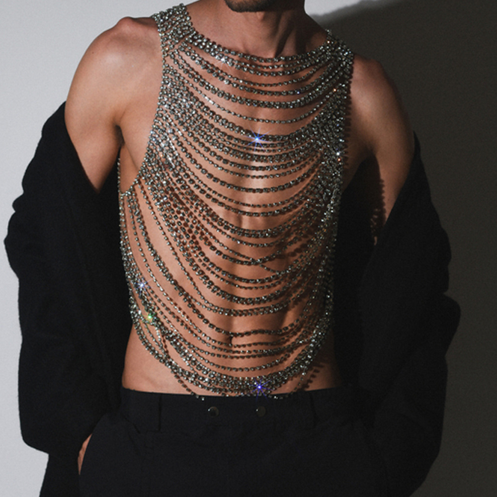 Body Jewelry Gold - Ropa interior lujosa ostentosa con cadena