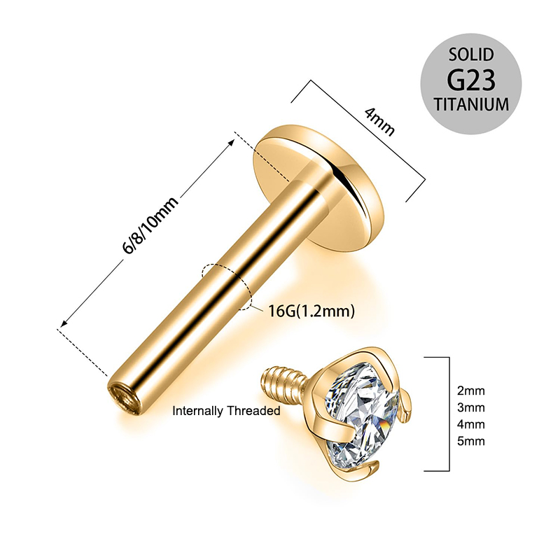 Pendientes de titanio de 16G c - Body Jewelry Titanium reseña y precio