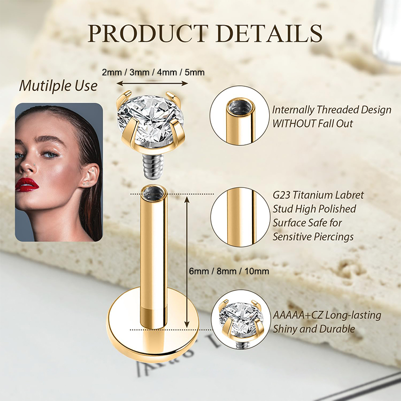 Pendientes de titanio de 16G c - Body Jewelry Titanium reseña y precio
