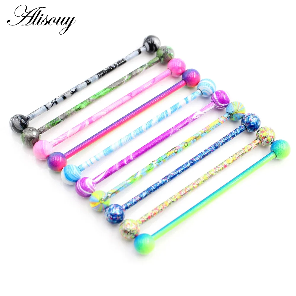Alisouy, 2 piezas, pendiente d - Industrial Barbell Long reseña y precio