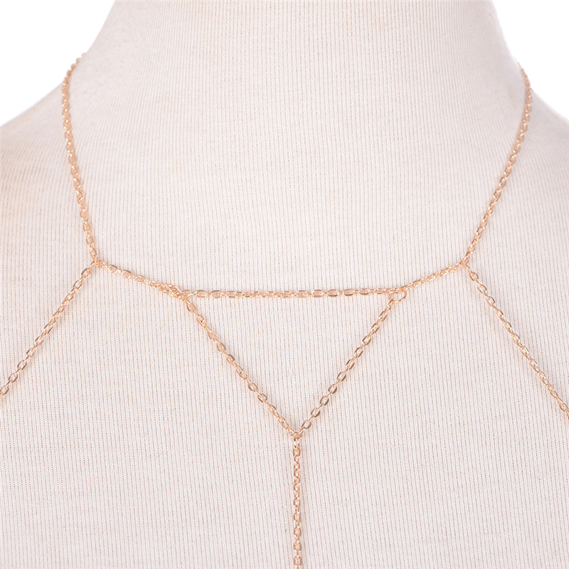 Sujetador de cadena de eslabon - Body Jewelry Gold reseña y precio