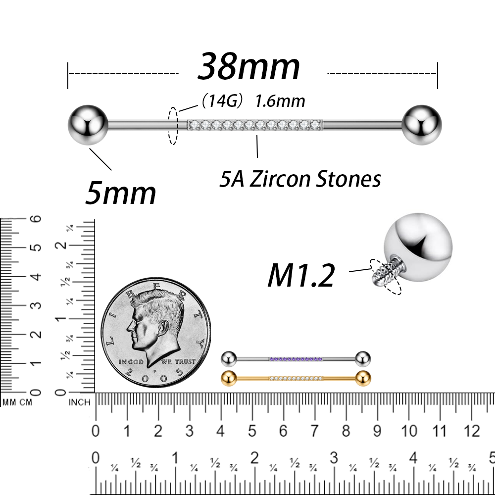 G23 joyería para Piercing corp - Industrial Barbell Long reseña y precio