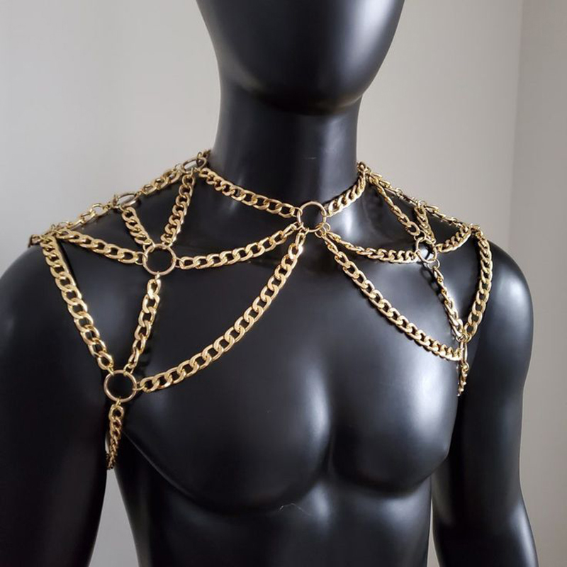 Punk hombres hombro cuerpo cad - Body Jewelry Gold reseña y precio