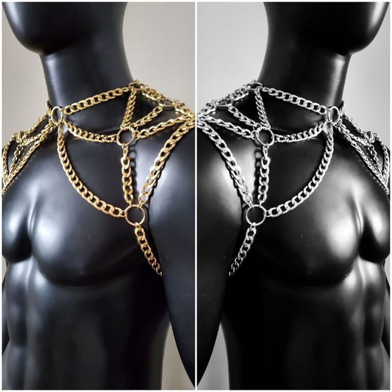 Punk hombres hombro cuerpo cad - Body Jewelry Gold reseña y precio