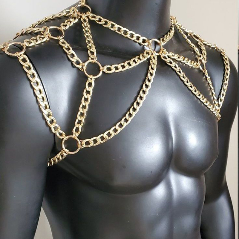Punk hombres hombro cuerpo cad - Body Jewelry Gold reseña y precio