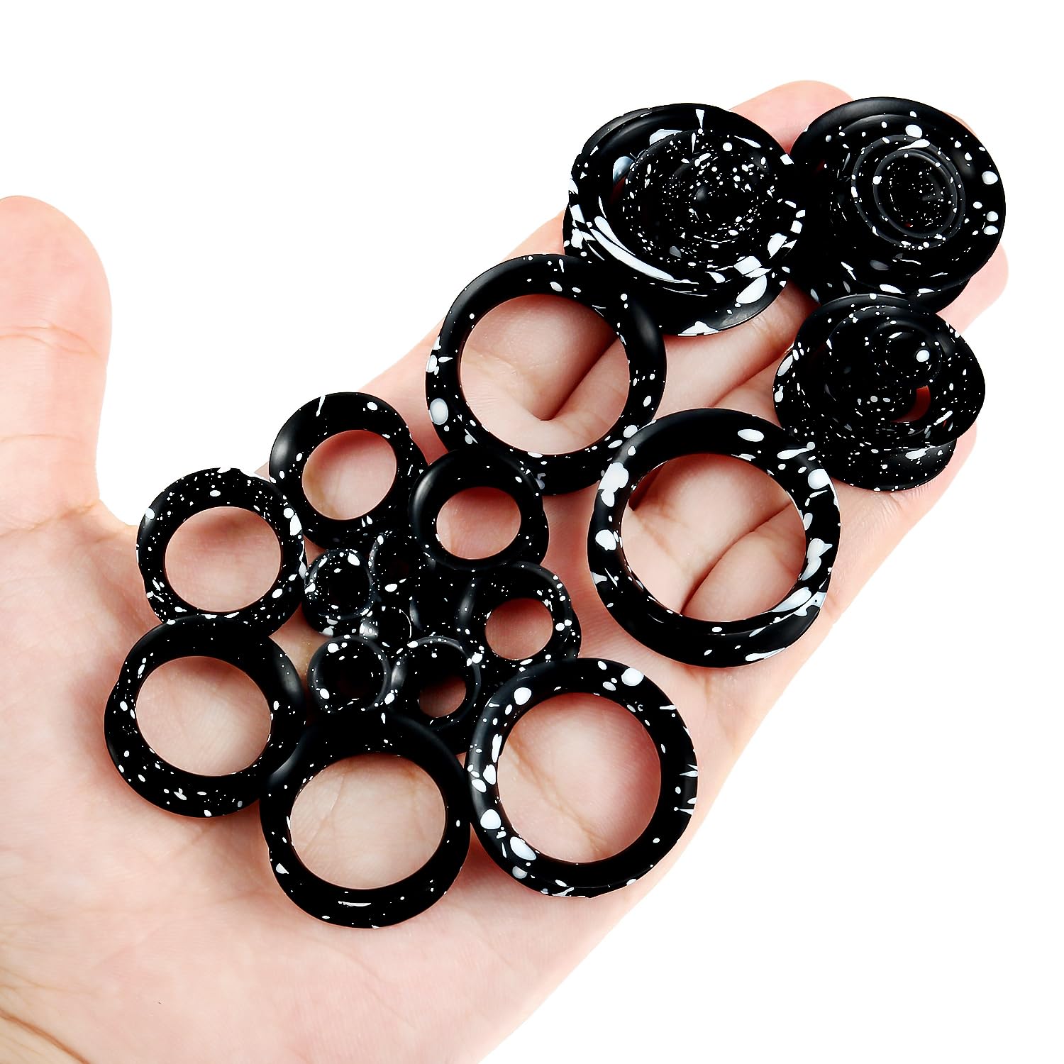 2pcs negro de silicona oreja m - Body Jewelry Gauge Sizes reseña y precio