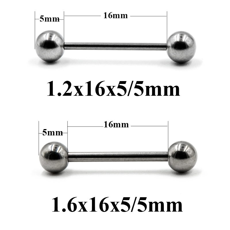 2 piezas 14G/16G Acero quirúrg - Industrial Barbell Long reseña y precio