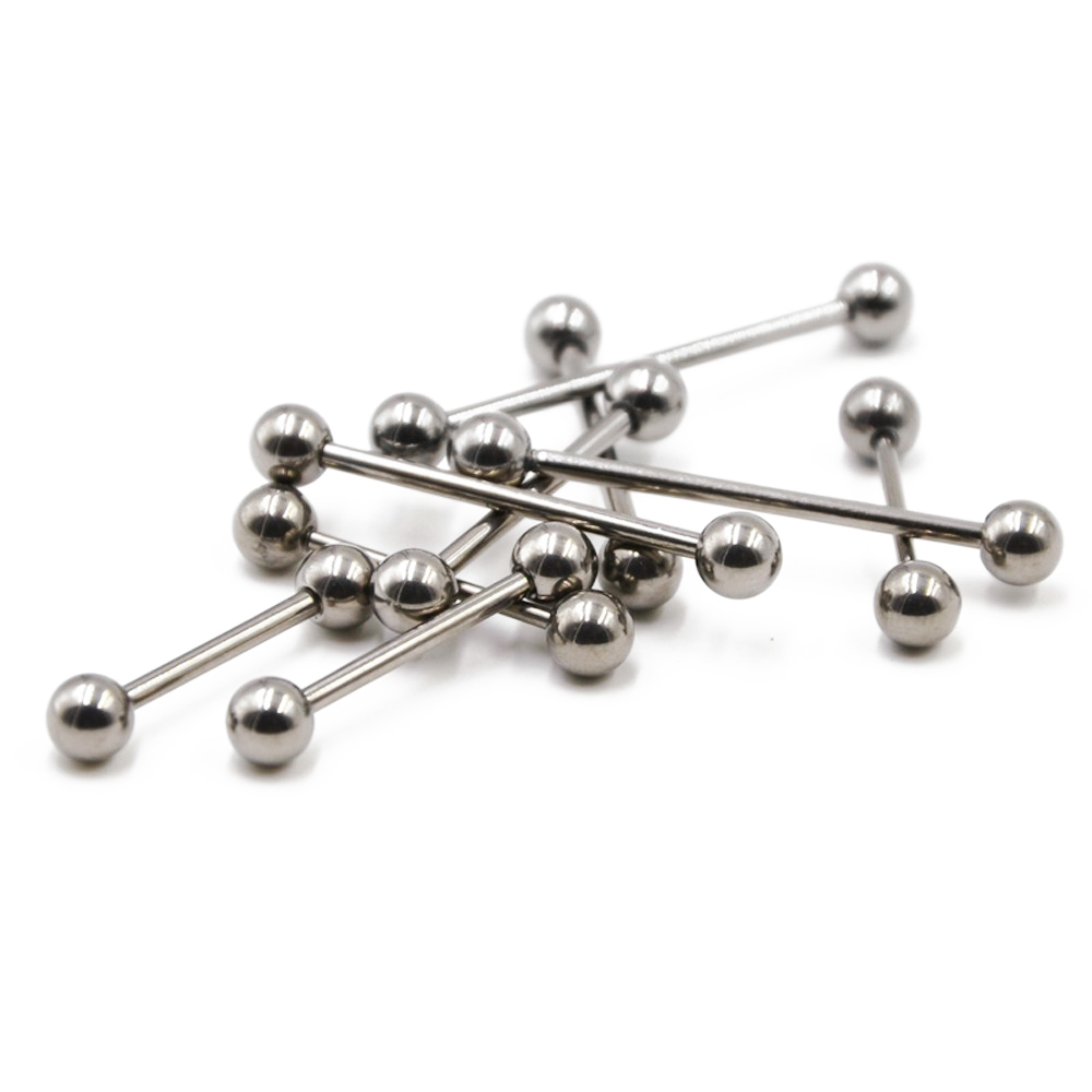 2 piezas 14G/16G Acero quirúrg - Industrial Barbell Long reseña y precio