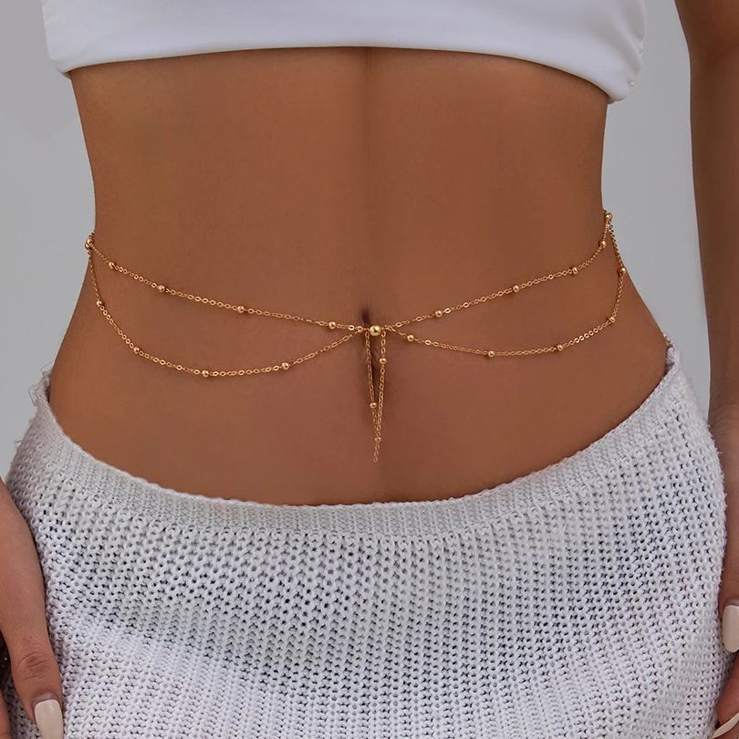 KunJoe, cadena de cuentas fina - Body Jewelry Gold reseña y precio