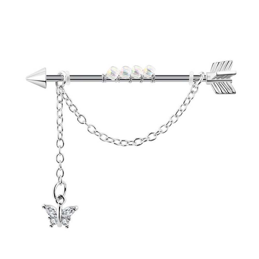 Pendiente de Estilo Punk con C - Industrial Barbell Long reseña y precio