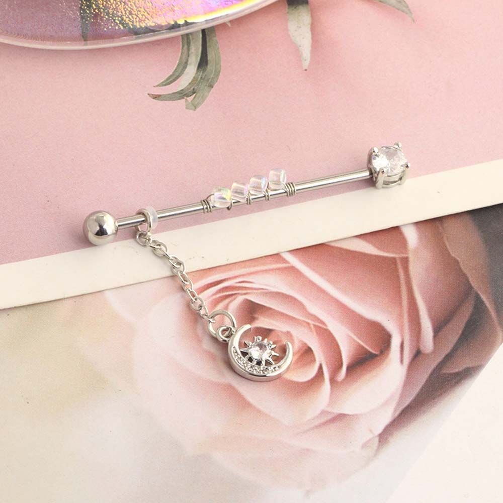 Pendiente de Estilo Punk con C - Industrial Barbell Long reseña y precio