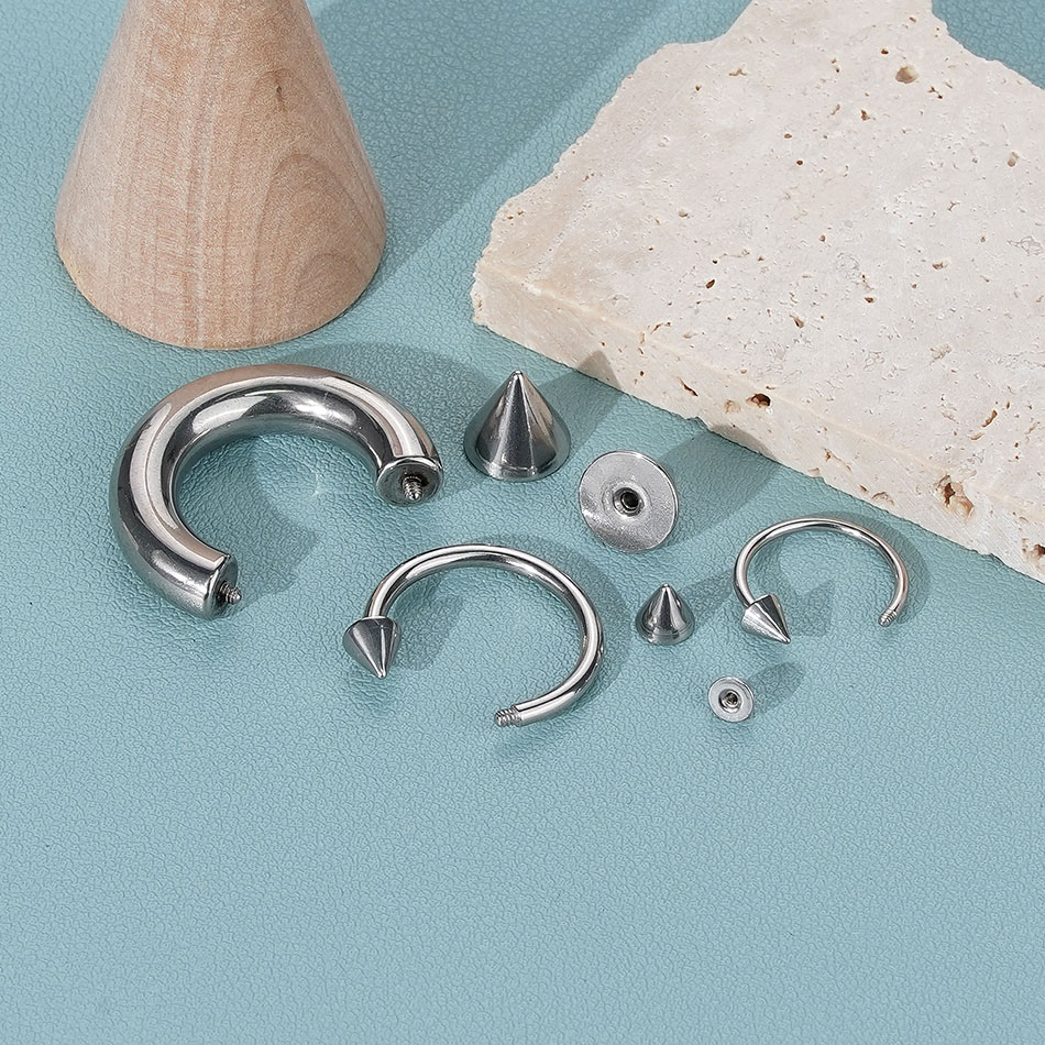 Anillo de herradura de acero i - Body Jewelry Gauge Sizes reseña y precio