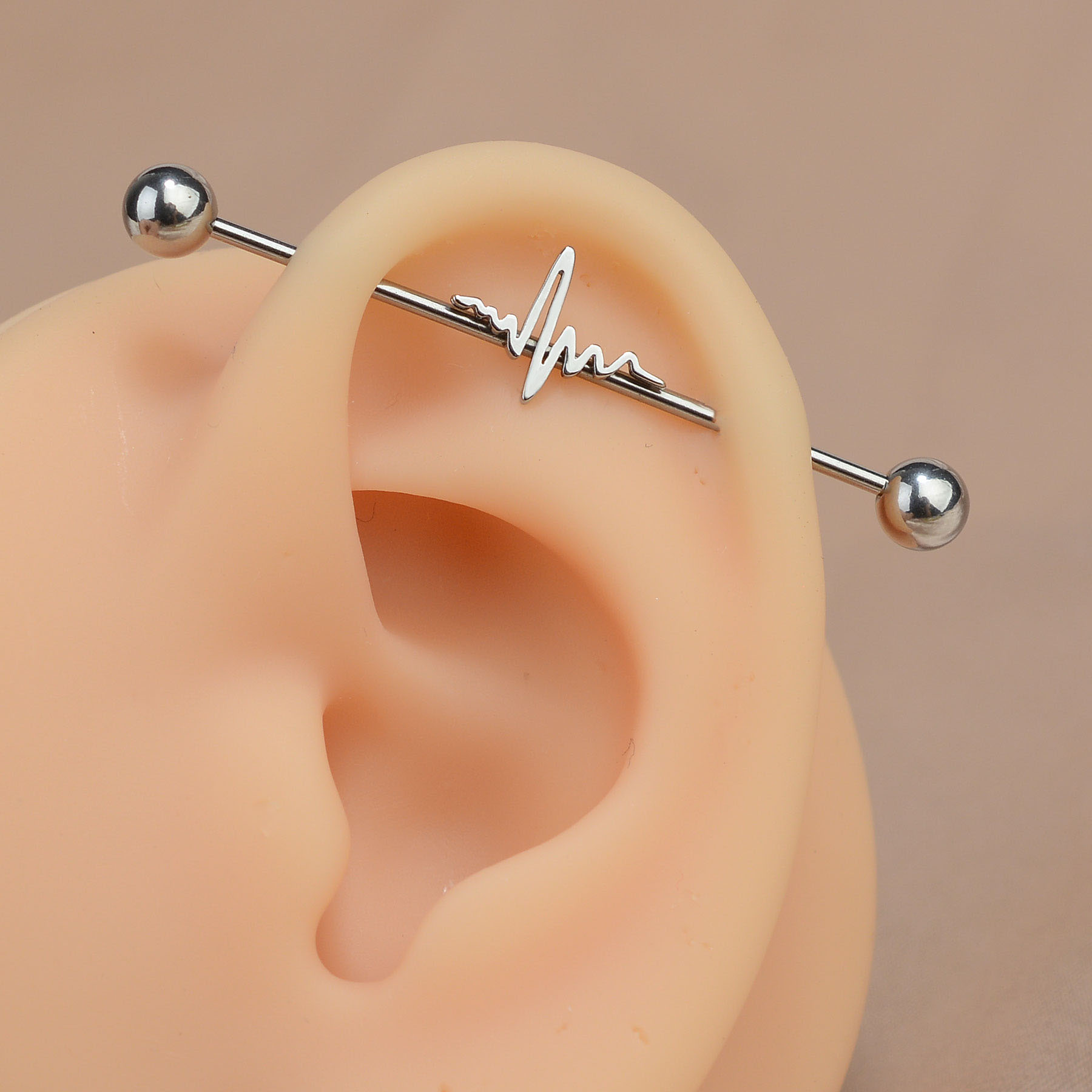 1 unidad de arete industrial l - Industrial Barbell Long reseña y precio