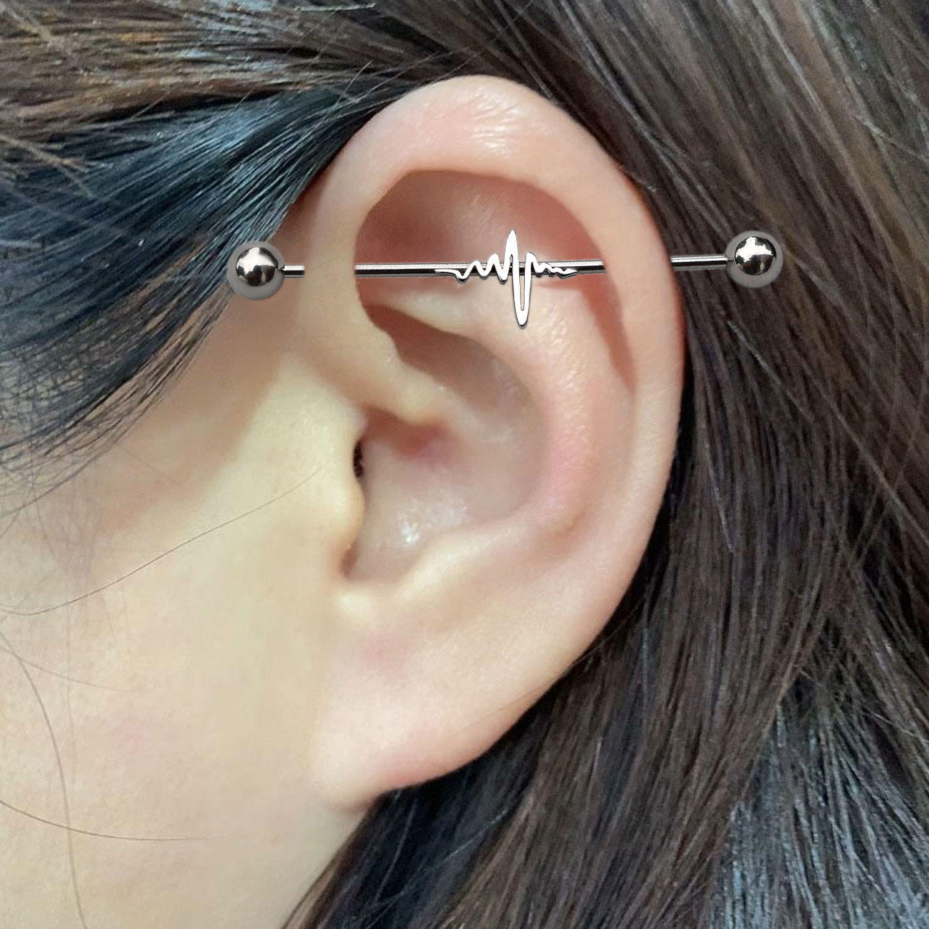 1 unidad de arete industrial l - Industrial Barbell Long reseña y precio