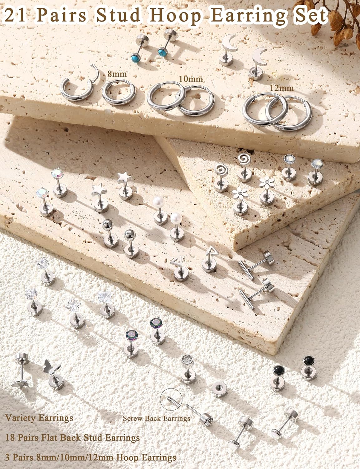 FASACCO 1 par de pendientes de - Body Jewelry Hypoallergenic reseña y precio
