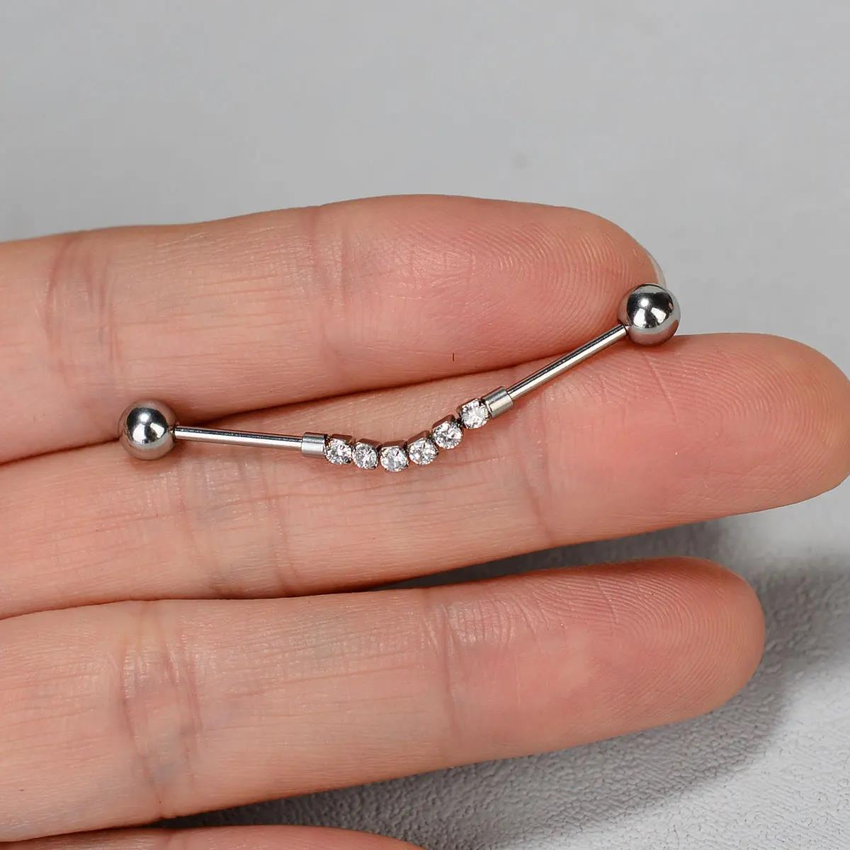 1 unidad de arete de acero ino - Industrial Barbell Long reseña y precio