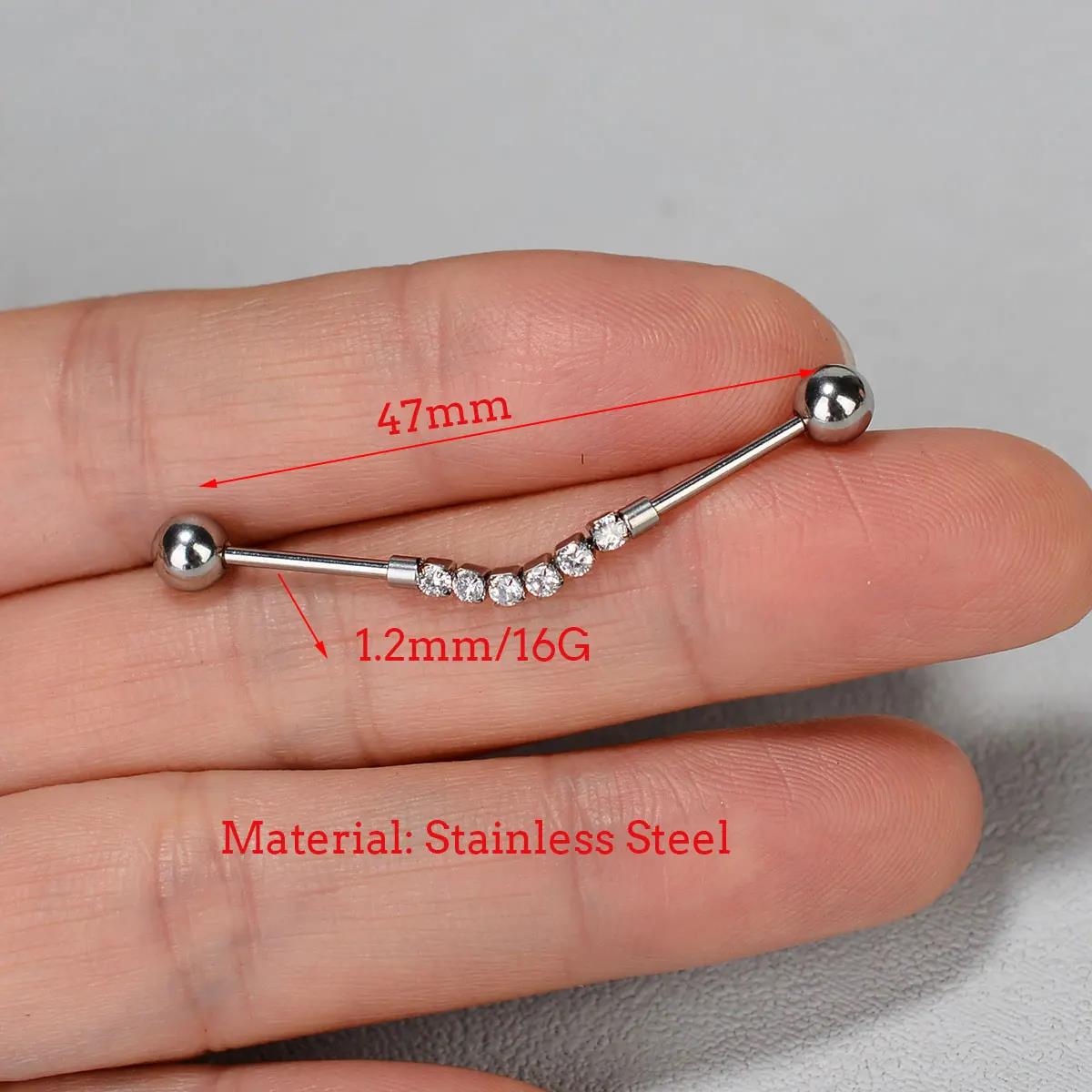 1 unidad de arete de acero ino - Industrial Barbell Long reseña y precio